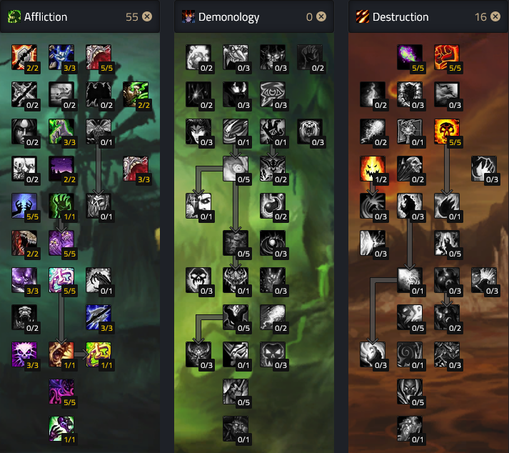 Affliction Warlock DPS PVE Build Talents.png